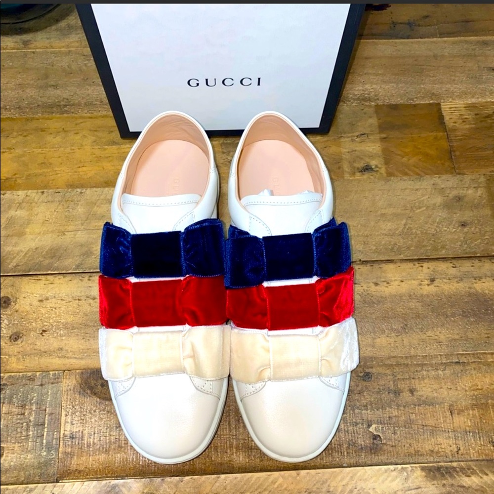 Gucci Ace leather bow slip-on sneakers - Picture 5 of 8